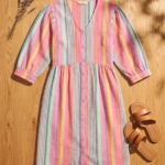 Rainbow Stripe Midi Dress
