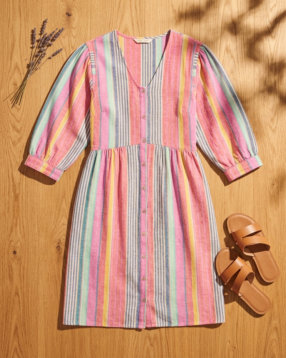 Rainbow Stripe Midi Dress Rainbow Stripe Midi Dress
