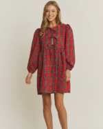 Red Plaid Mini Dress - Image 3