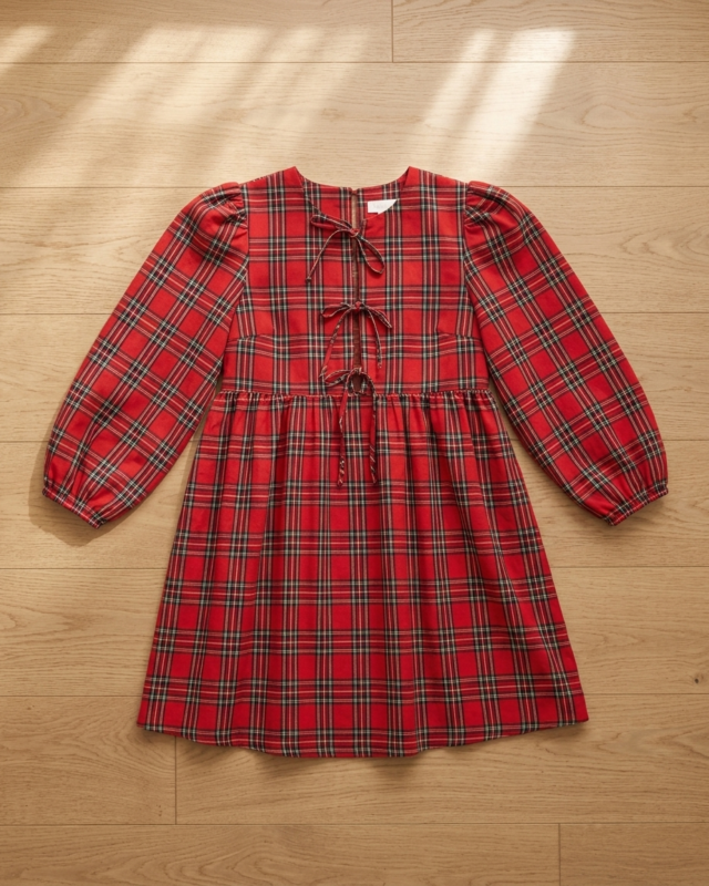 Red Plaid Mini Dress
